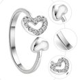 thumbnail image 3 of unbranded 2Ud Anillo Ajustable Plateado En Para Mujer, 3 of 8