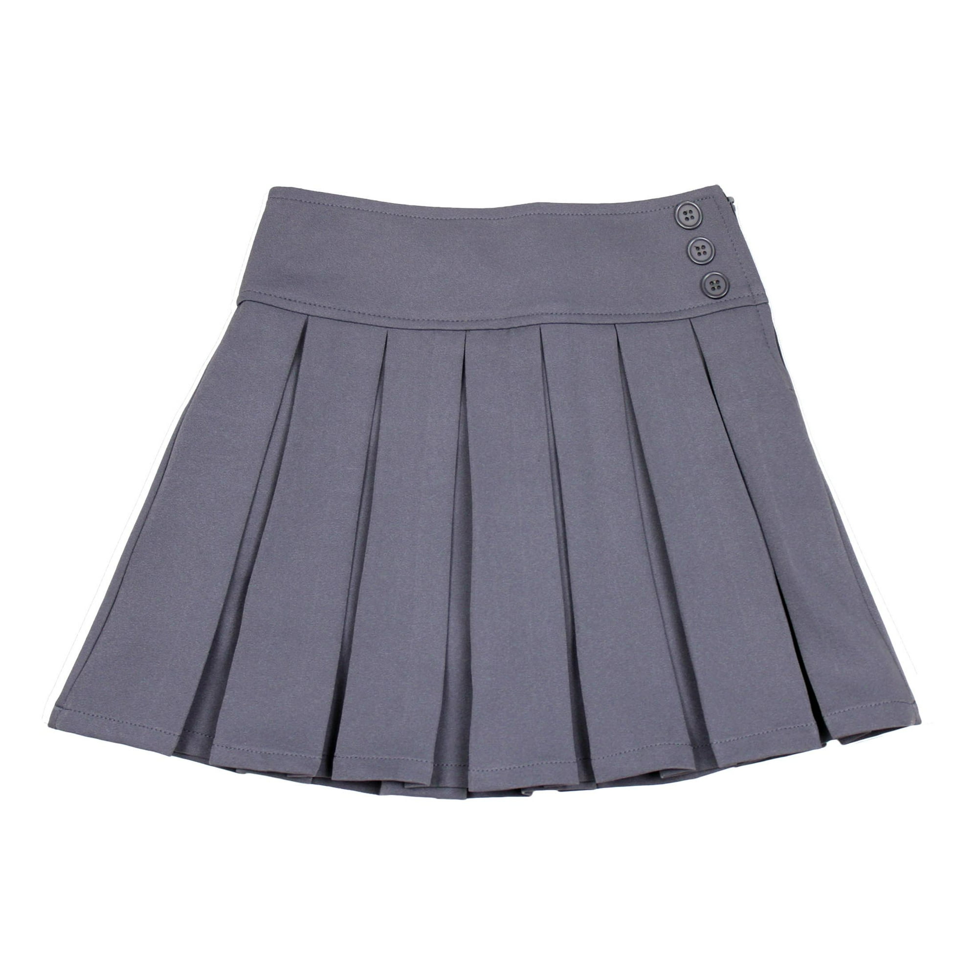 Bienzoe Girl's Classical Pleated School Uniform Dance Skirt Grey