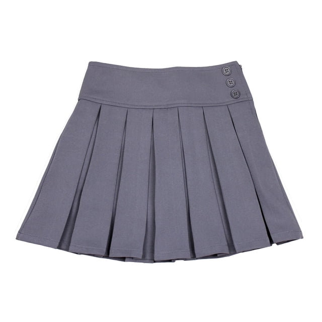 Bienzoe Jupe de Danse Classique Plissée d'Uniforme Scolaire pour Fille Gris Taille 16