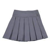Bienzoe Girl's Classical Pleated School Uniform Dance Skirt Grey Size 4