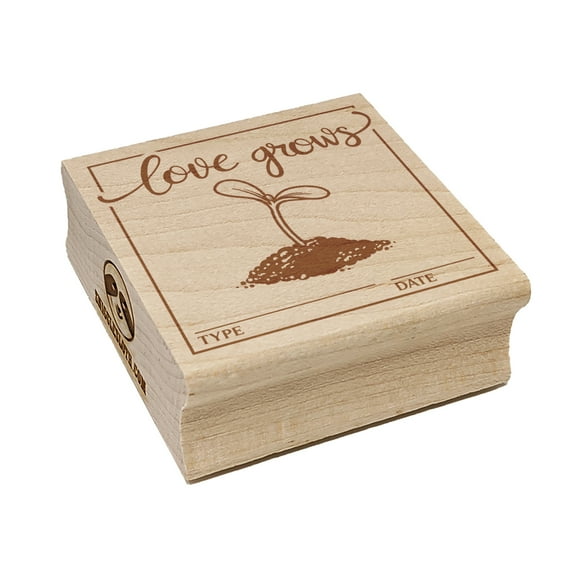 Love Grows Fill in Blank Seed Packet Square Rubber Stamp Stamping Scrapbooking Crafting - Small 1.25in