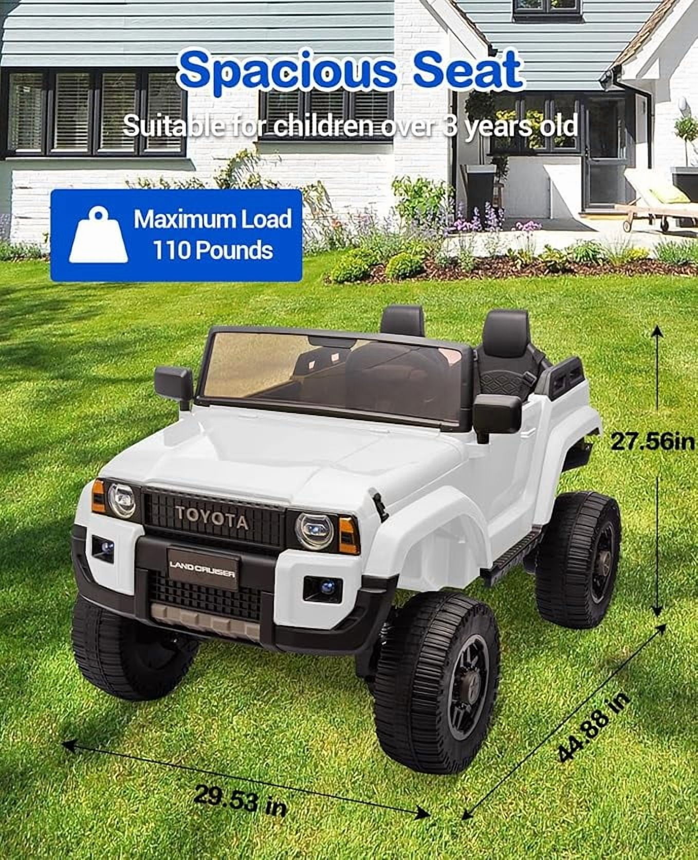 EastVita 24V Ride on Car for Kids, 2 Seater Ride on Car Truck, Licensed Toyota Electric Car with Parent Remote Control, 4.4MPH, 4x550W Motors