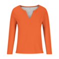 thumbnail image 4 of Long Sleeve Shirts for Women Fall Fashion V Neck Solid Color Blouses Trendy Casual Loose Comfy Cute Tops Fall Outfits for Women 2026, 4 of 4