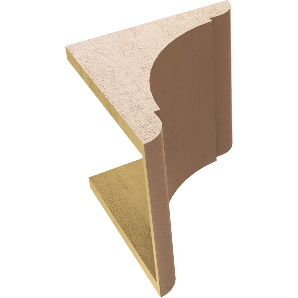 12"W x 12"D x 12"H Wide Olympic Rough Cedar Woodgrain TimberThane Corbel, Primed Tan