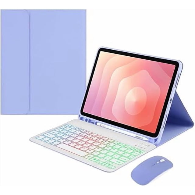 Funda con Teclado Retroiluminado Arcoíris para Samsung Tab S11 11" (SM-X730/SM-X736B) - Morado