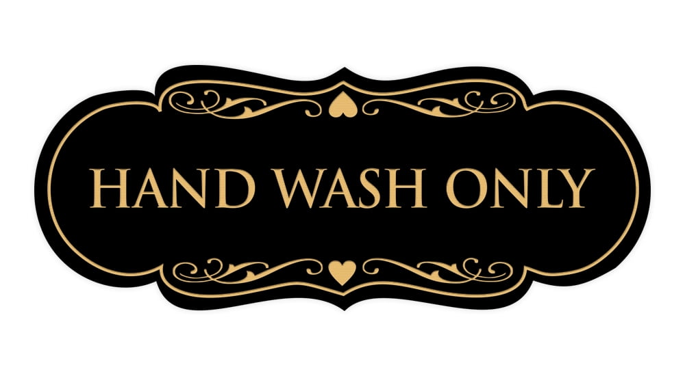 Designer Hand Wash Only Sign(Black Gold) - Large
