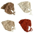 thumbnail image 5 of Vintage Crochet Baby Headwear Soft & Breathable Knitting Bandana Headscarf for Infants Girls Hollowed Out Design, 5 of 8