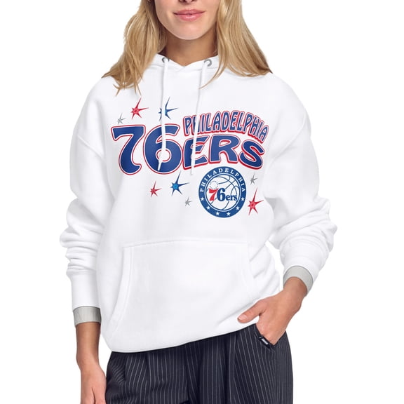 Women's Starter White Philadelphia 76ers Fireworks Fleece Hoodie
