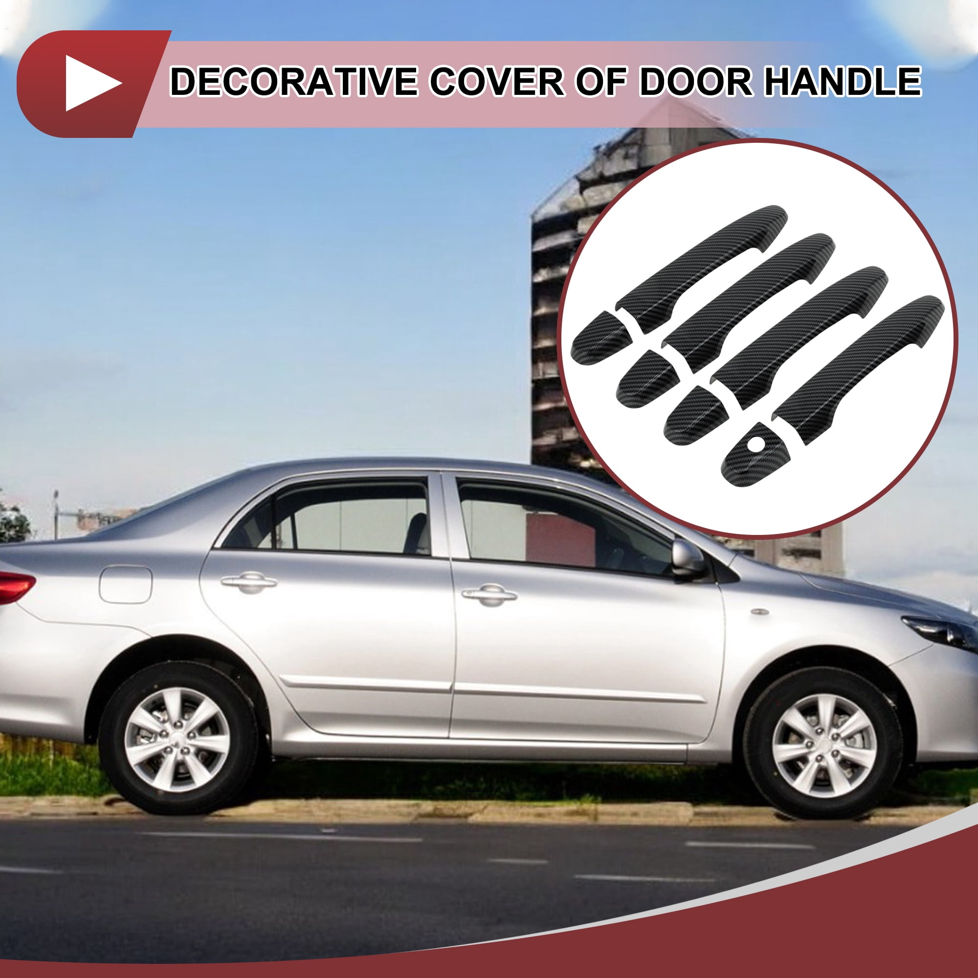 Unique Bargains 1Set Car Door Handle Cover for Honda CR-V 2012-2016 Outside Black ABS