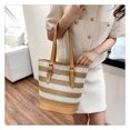 thumbnail image 2 of Bolsa De Hombro Bolso de mano para mujer, bolsos de paja, bolso de mano de verano, bolso grande de playa tejido (caqui) Likrtyny Para Estrenar, 2 of 6