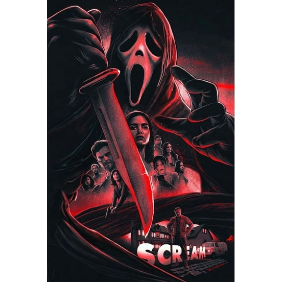 Scream 5D DIY Diamond Art Kits Thriller Full Drill Diamond Dots for Gift Wall Decor and Relaxation Gem Arts 12x16 inch