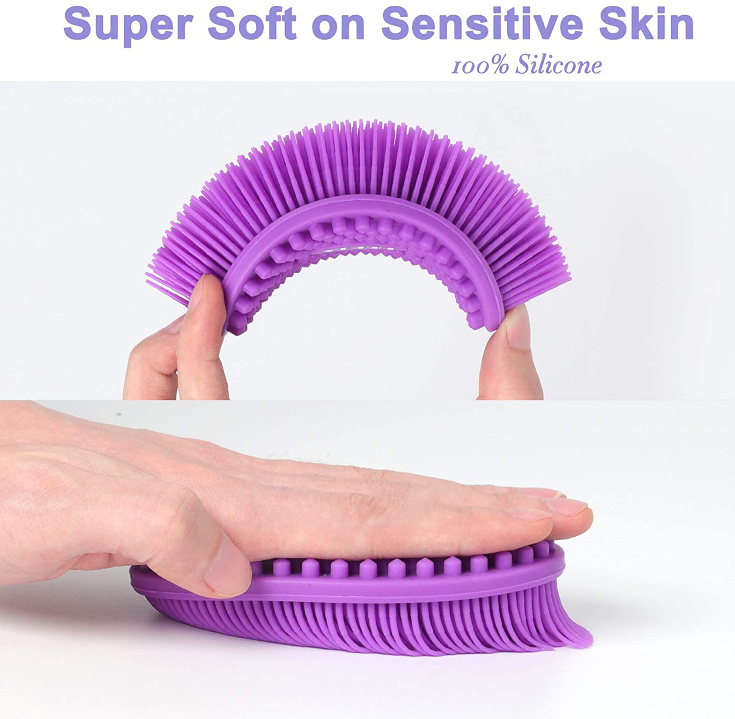 Silicone Body Scrubber AOLANS Massage Bath Brush Shower Sponge