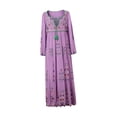 thumbnail image 2 of Vestido de verano para mujer, vestido informal bohemio con escote en V para ir de compras a diario y desplazarse por la calle , PÚrpura Púrpura, 2 of 8