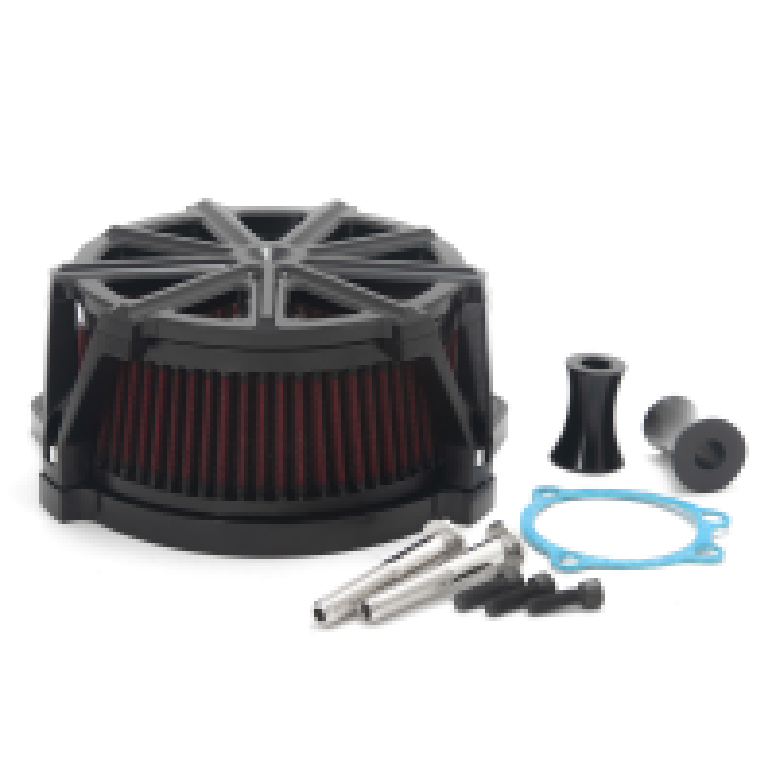 Black + Red, variant on Air Cleaner Intake Filter for Harley Touring Road King Electra Street Glide 08-17 Softail 16 17