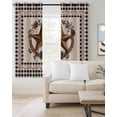 thumbnail image 2 of Farmhouse Blackout Curtains, Light Blocking Print Window Curtains, Country Star Berry Plaid Lodge Grey Brown Thermal Insulated Window Drapes for Living Room Kitchen Cafe 2 Panels, 84"W x 84"L, 2 of 9