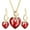 Red, variant on Xinyolin 1 Set Women Necklace Earrings Heart Pendant - Faux Crystal Jewelry Sweet Long Lasting Set for Wedding