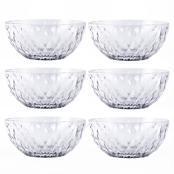 QUANSHANGJU 6-Piece Clear Glass Bowls Set – 9 oz Oven Safe Serving Bowls for Soup & Salad