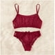thumbnail image 2 of Ropa interior sexy de estilo europeo y americano de malla con volantes y puntos transparentes, lencería sexy de dos piezas, 2 of 6