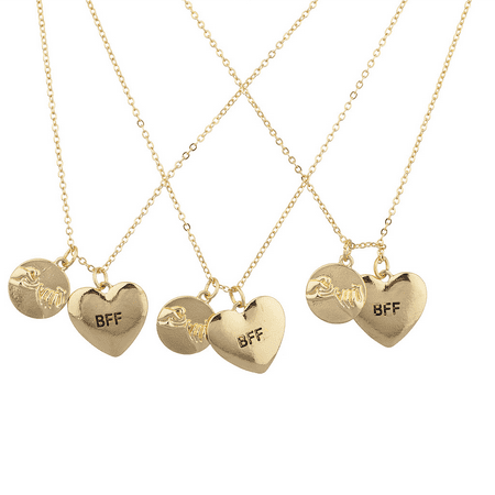 Lux Accessories Goldtone Pinky Swear BFF Best Friends Forever Charm Necklace