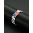 thumbnail image 5 of ChainsProMax Men Cuban Link Chain Bracelet, American Flag Bracelet, Stainless Steel Mens Gift, 5 of 7