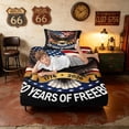 thumbnail image 5 of Manfei American Flag Eagle Twin Sheets, 250 Years of Freedom Print Bedding, Black, Black Reversible 3 Pieces (1 Flat Sheet, 1 Fitted Sheet and 1 Pillowcase), 5 of 6