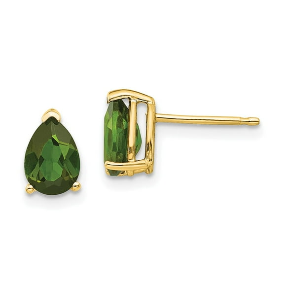 Primal Gold 14 Karat Yellow Gold Green Tourmaline Earrings