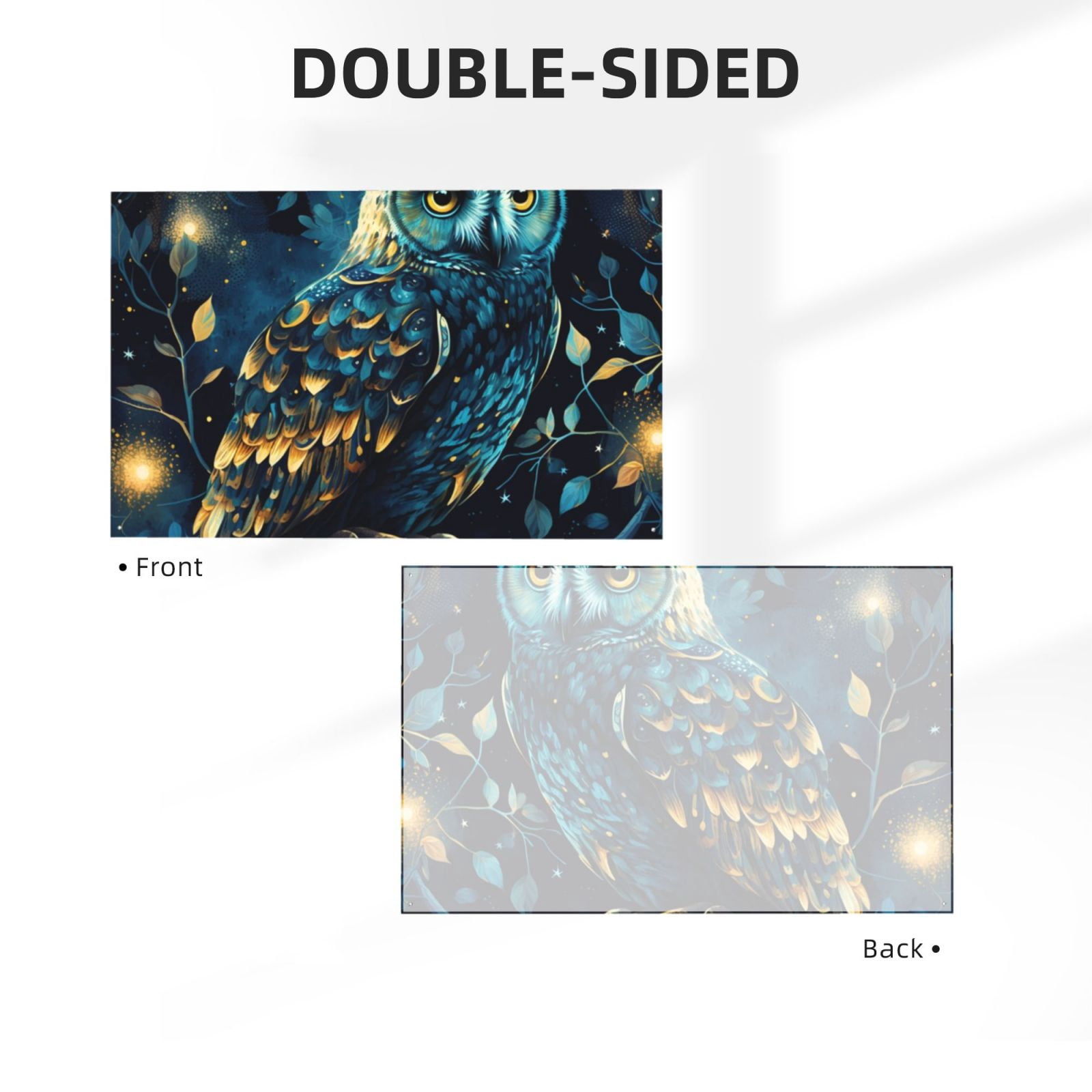 Owl Sky Tree Art Four Hole Decorated Banner Flag for Garden Yard Home Decoration Indoor Outdoor 4x6 Ft