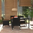 thumbnail image 1 of vidaXL 5 Piece Garden Dining Set with Cushions Poly Rattan Black, 1 of 5