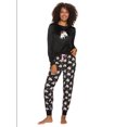 thumbnail image 2 of Felina | Women's Printed Micro-Fleece Pajama Set | V-Notch Top & Jogger (Gray Bulldogs, X-Large), 2 of 3