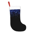 thumbnail image 2 of Yiaed Black Blue Glitter Sparkles Print Christmas Stockings, Christmas Stockings Hanging Ornaments, Christmas Stockings for Family Christmas Holiday Decorations, 2 of 7