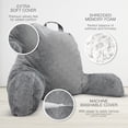 thumbnail image 4 of Extra Large Reading Pillow- Ergonomic Back Pillow for Bed+ Rolling Mat Neck Support- with Shredded Memory Foam- Sitting Up in Bed, Couch or Floor, 4 of 8
