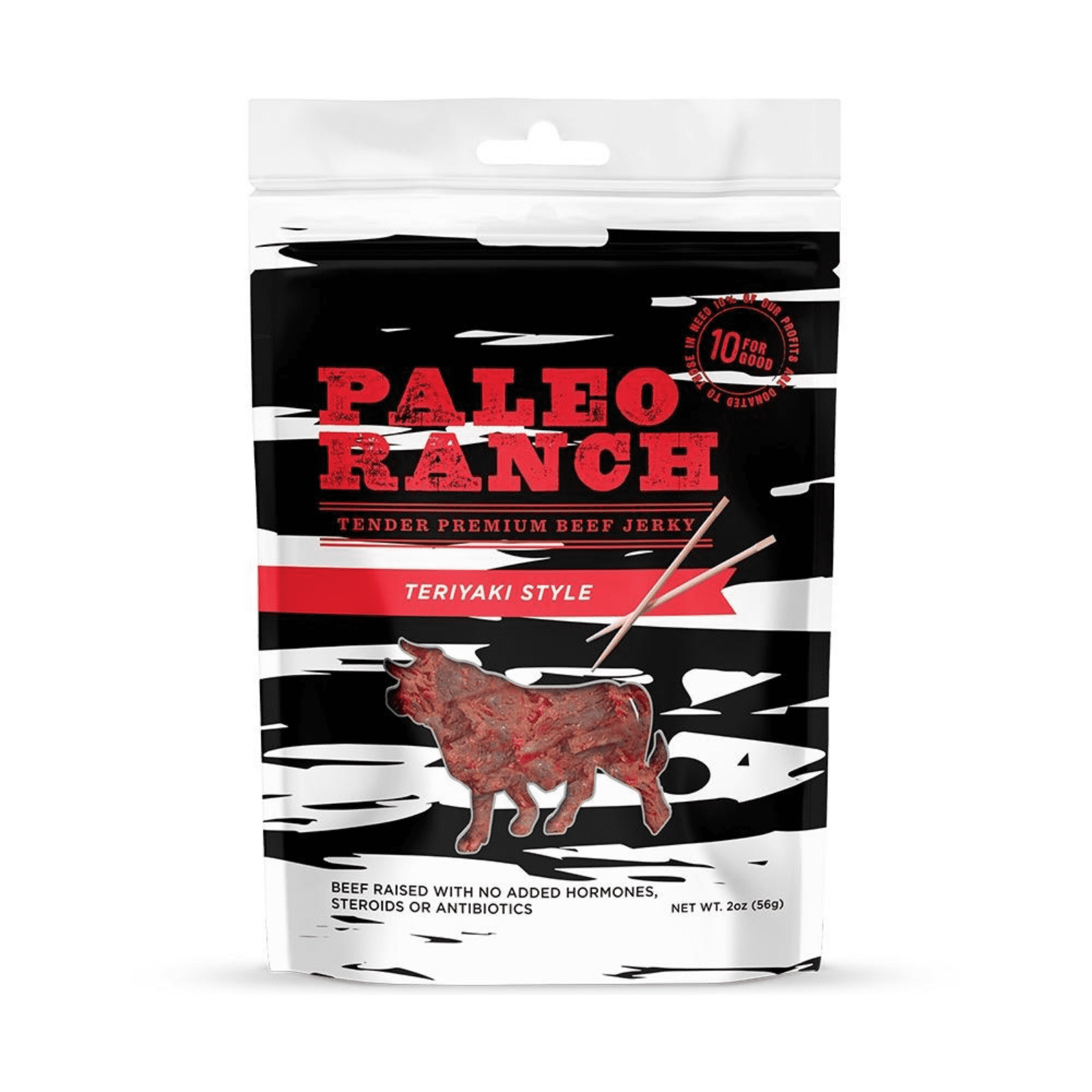 Paleo Ranch Teriyaki Beef Jerky Pouch, 2 oz (Pack of 6)