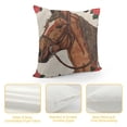 thumbnail image 4 of Pillow Covers Horse Decorative Velvet Throw Pillow Covers Pink Horse Red Rose Flower Animal Print Cushion Cover with Square Pillowcase for Sofa Couch Bedroom, 4 of 5