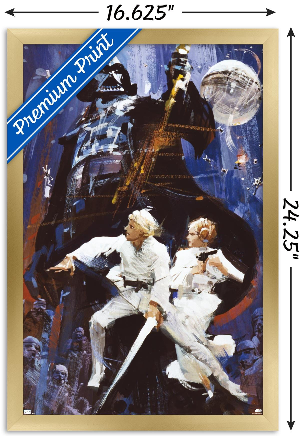 Star Wars: A New Hope - Illustrated One Sheet Wall Poster, 14.725" x 22.375" Framed