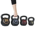 thumbnail image 4 of ZENY 4-Piece Kettlebell Exercise Fitness Weight Set with Storage Rack, 5lb, 10lb, 15lb, 20lb for Full Body Workout & Exercise Fitness, 4 of 7