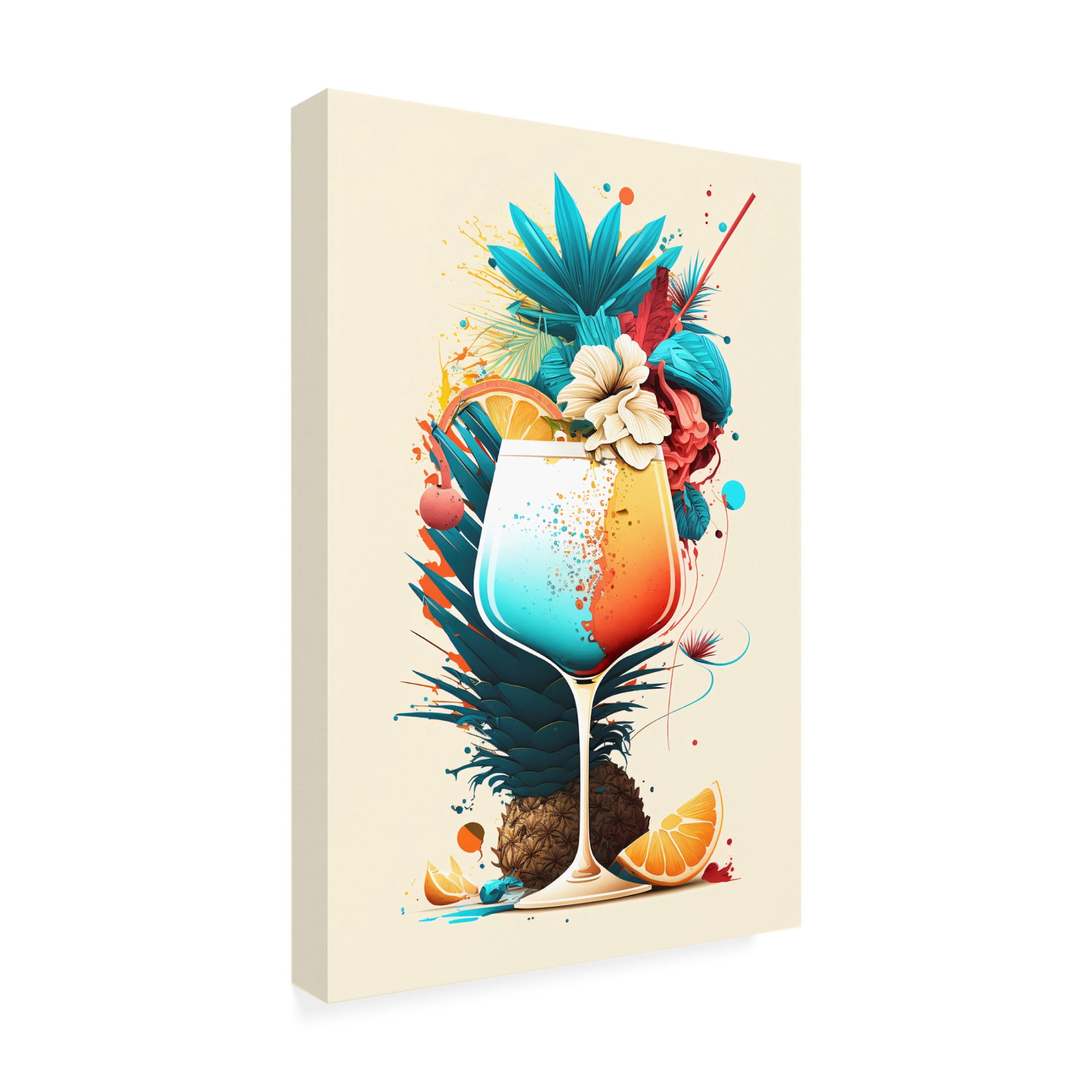 Canvas Wall Art - Ray Heere 'Mid Century Cocktails And Drinks 22' Wall Art for Living Room, Bedroom, or Office Décor by Trademark Fine Art - 16 x 24 Inches
