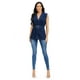 thumbnail image 1 of Chaleco de mezclilla con cinto Roman Fashion /Juvenil, DV001 (Mezclilla tono oscuro) azul oscuro M, 1 of 4