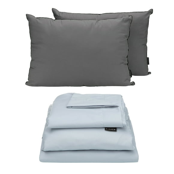 Sábanas King Size DICASA Softy Platino + Almohadas 2Pack