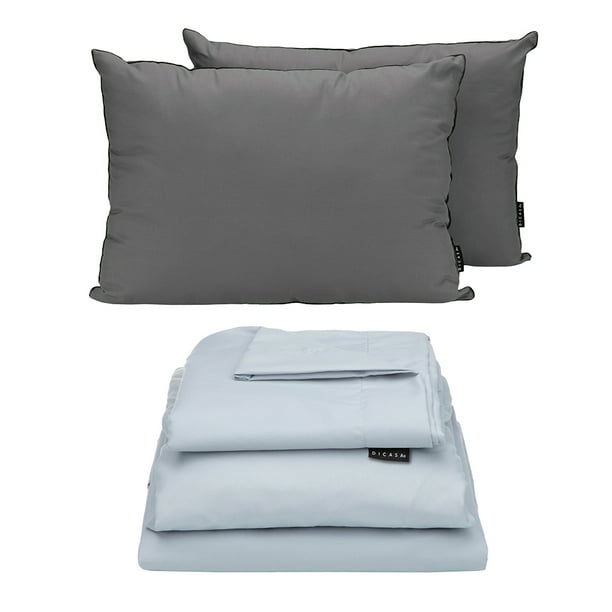 Sábanas Matrimonial DICASA Softy Platino + Almohadas 2Pack