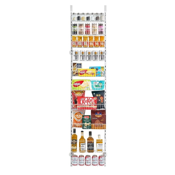 Space-Saving 10-Tier Hanging Pantry Organizer - Over Door Kitchen Storage Shelf