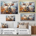 thumbnail image 4 of Designart "Cow Floral euphony II" Animals Floater Framed Canvas Print, 4 of 7