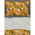 thumbnail image 3 of Hawaii Comforter & Sham Bedding Set, Vintage Blossom Floral Illustration with Fresh Spring Flowers, 3 pcs Duvet Set Microfiber Filling Quilt, 5 Sizes, Marigold Army Green, by Ambesonne, 3 of 4