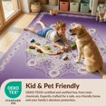 thumbnail image 4 of Design&I 8'x10' Washable Area Rug Extra Large Skid-Resistant Low Profile Boho Abstract Ombre Border Watercolor Gradient Blended Purple Flowing Dynamic for Living Room, Family, 4 of 7