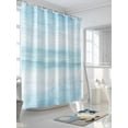 thumbnail image 5 of Gradient Aqua Blue Waterproof Fabric Shower Curtain, Modern Rustic Minimalist Pastel Solid Shower Curtain for Bathroom Curtains Bathtubs Hotel Washable Shower Curtains with 12 Hooks Small 36x72in, 5 of 6