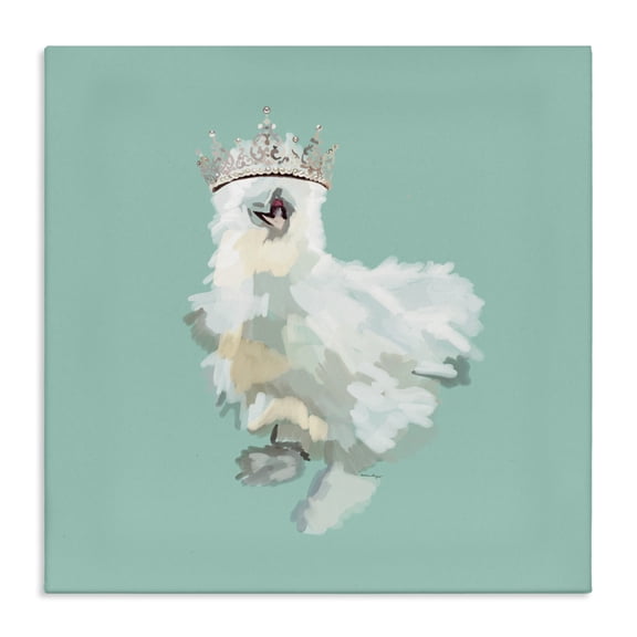 Stupell Industries Art Deco Silkie Chicken in Crown Canvas Art, 17 x 17, by Amelia Noyes