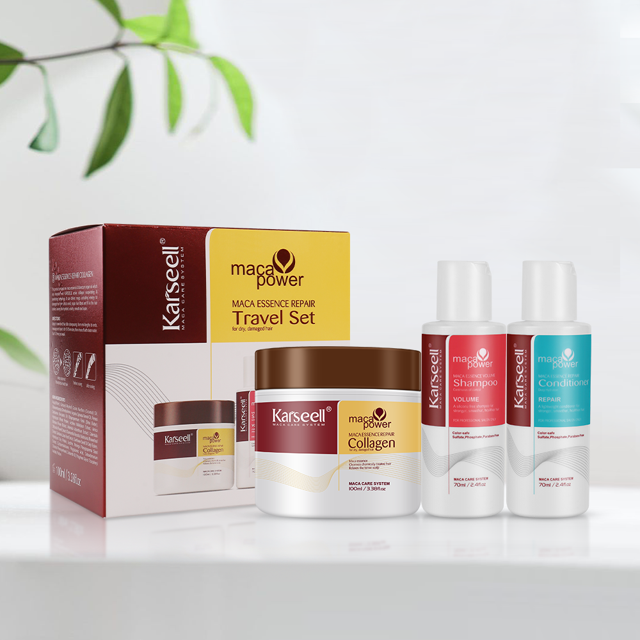 Karseell colágeno champú acondicionador de película para el cabello y juego de viaje acondicionador adecuado para todos los tipos de cabello seco y dañado 3.38floz + 2.4floz + 2.4 floz