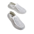 thumbnail image 5 of LUCKY STEP Rhinestone Loafers Shoes Comfort Slip On Mesh Knit Walking Shoes,White,Womens, 5 of 6