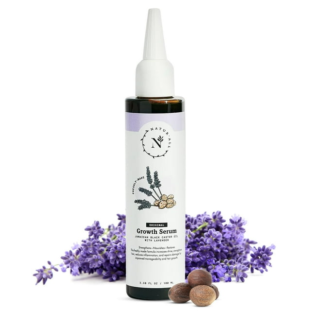 Suero De Aceite De Ricino Negro Jamaicano Naturall Con Lavanda - Elixir De Crecimiento Del Cabello Para Cabello Rizado, Seco Y Dañado - La Mejor Fórmula Fortalecedora (100 Ml)
