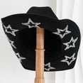 thumbnail image 3 of Jiibva Women Men Western Style Cowgirl Hat Wide Brim Rhinestone Star Western Hats for Wedding Carnival Rave Party Travel, 3 of 7