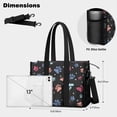 thumbnail image 5 of Teacher Tote Bag,Black Dog Paw Footprint Teacher Utility Tote Bag,Large Work Tote Bags for Women with Multiple Pockets,Top Zipper Closure,13.8x10.6x6.7 Inch, 5 of 5